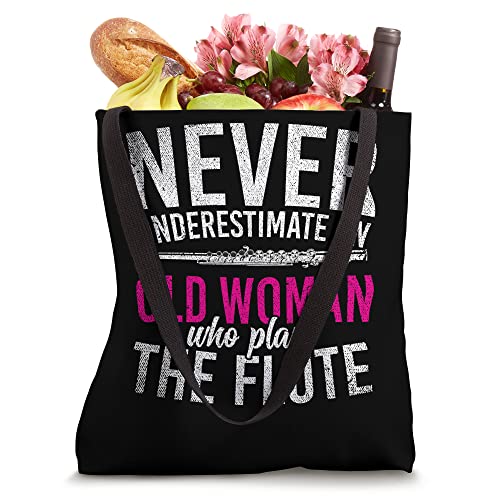 Bolso Tote Never Underestimate An Old Woman Who Plays The Flute miniatura 4