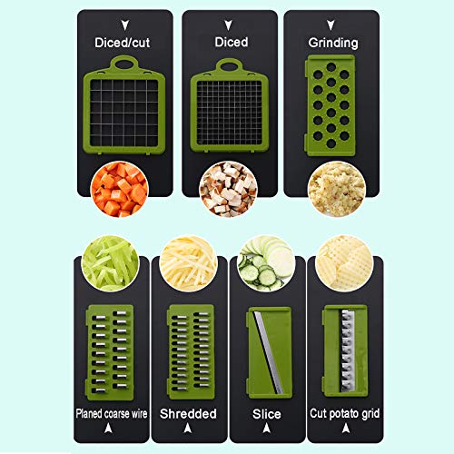 Cortador multifuncional de vegetales 7 en 1 negro miniatura 4