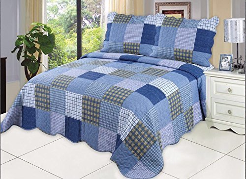 English Roses Quilt Set, Cotton Rich,Prewashed, Preshrunk.as Bedspread, Bedcover,Coverlet, Bed Throw #TOP19