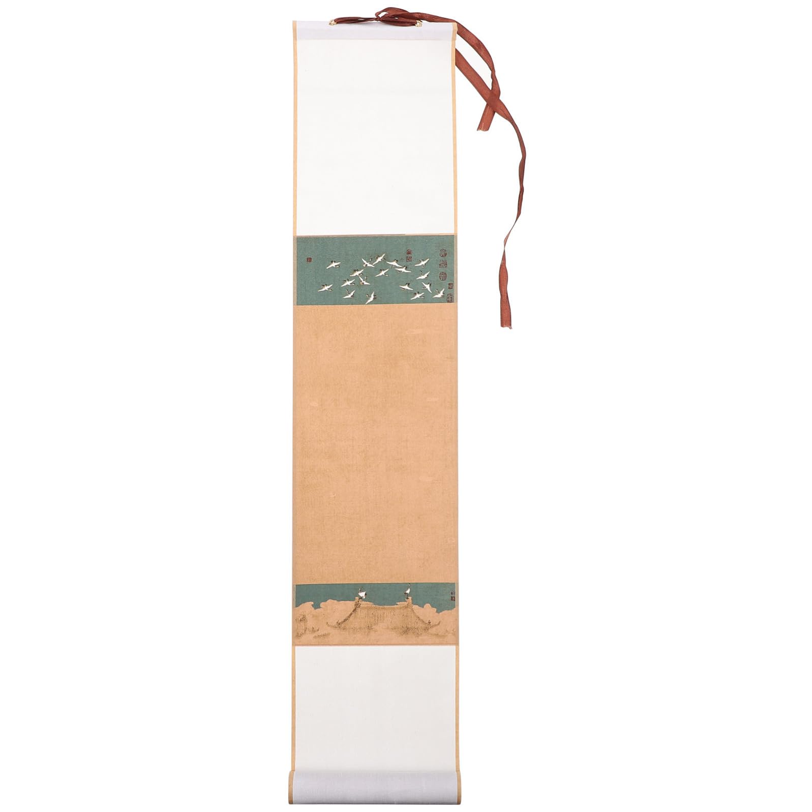 Obuyke 1pc Blank Hanging Scroll Paper Vintage Style DIY Chinese Calligraphy Art Scroll for Painting and Writing Clear Texture with Toughness and Absorbency Suitable for Art Classes-picture-16