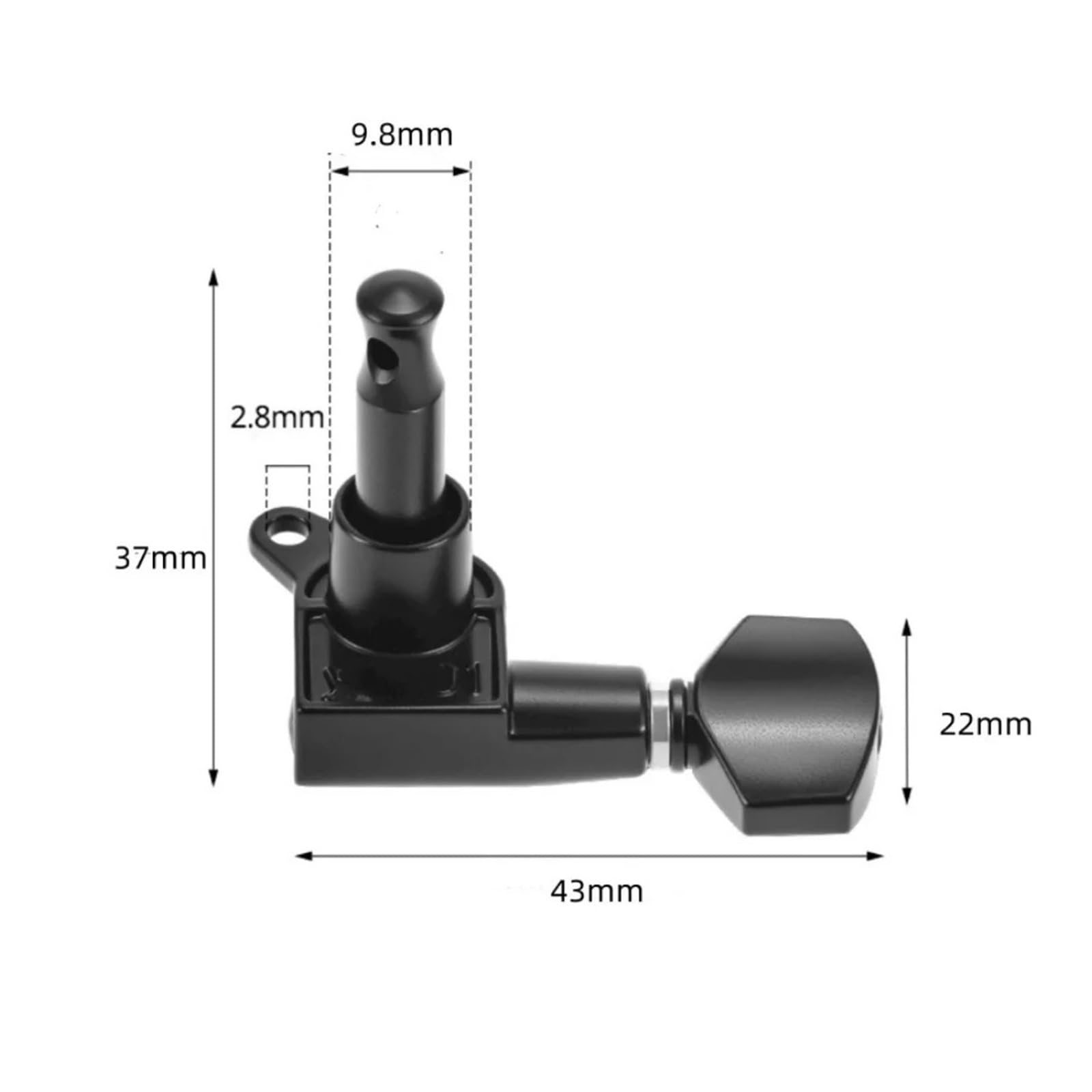 Stimmwirbel for Gitarrensaiten aus Metall, 3L3R-Konfiguration, Maschinenkopf-Knopf-Tuner, völlig geschlossene, verriegelbare Stimmwirbel, Akustik(Gold 3R3L)