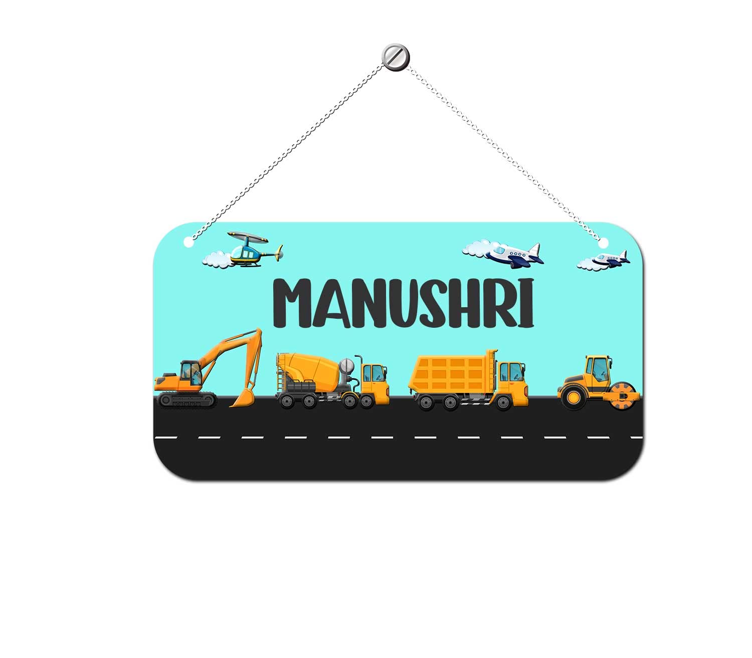 ASHVAH Personalized Room/ Door Kids Name Plate Wall / Door Sign Kids Room Décor- Size :- 28 x 14 cm, Name - Manushri