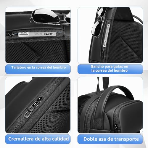 Bandolera de hombre impermeable con USB para proteger y cargar tus dispositivos 6