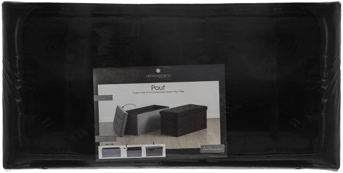 Double black velvet folding pouf