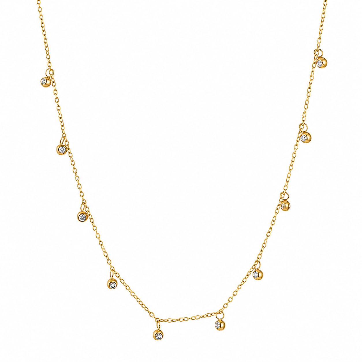 palmonas 18k Gold Plated Multiple Stones Necklace for Women - Gift for Girls & Women | Waterproof & Anti-Tarnish Necklace-picture-36