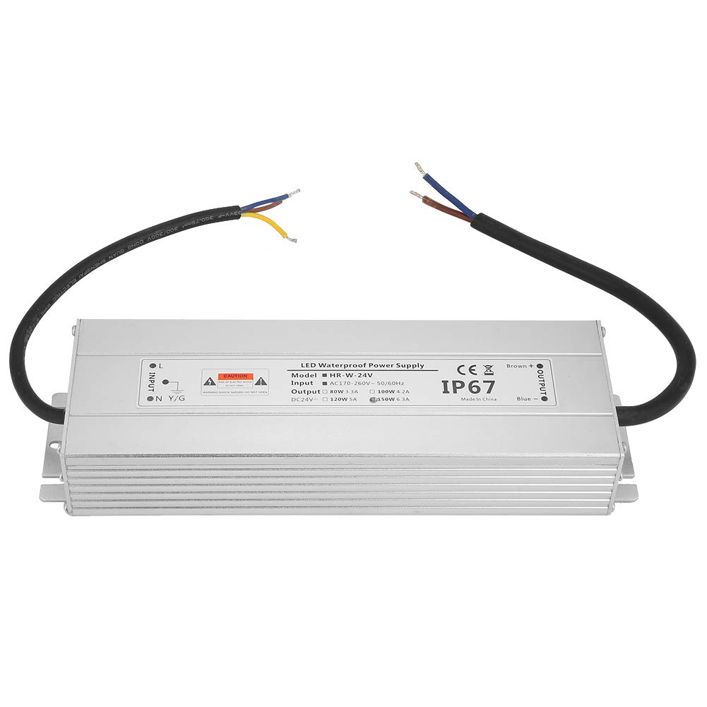 Alimentatore per strisce LED 24V 150W 6.25A IP67, trasformatore driver LED