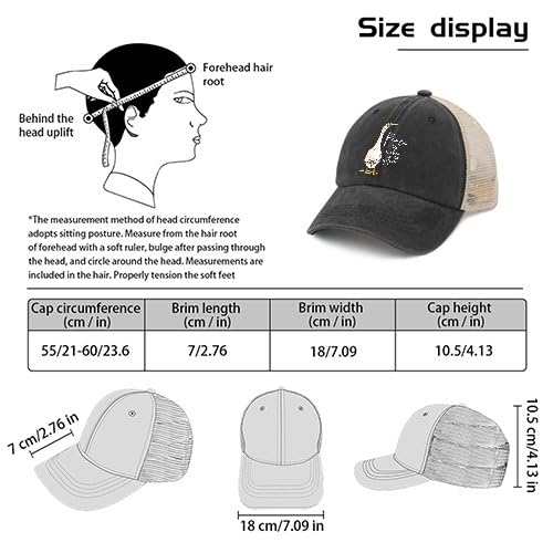 Image of Funny Goose Hat Silly Goose On The Loose Trucker Hat Women Vintage Mesh Cap for Summer | Funny Silly Goose Baseball Cap, Vintage Rave Bucket Hats for Men and Women, Ideas for Outdoor Party in Summer
