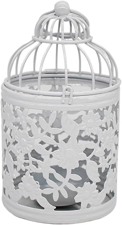 White Hollow Out Pattern Home Furnishings European Iron Can Put Candles Candlestick