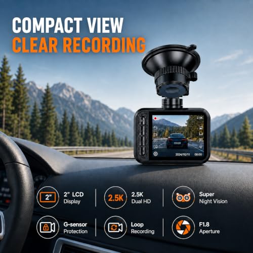 2.5K+1080P Dual Camera Dash Cam
