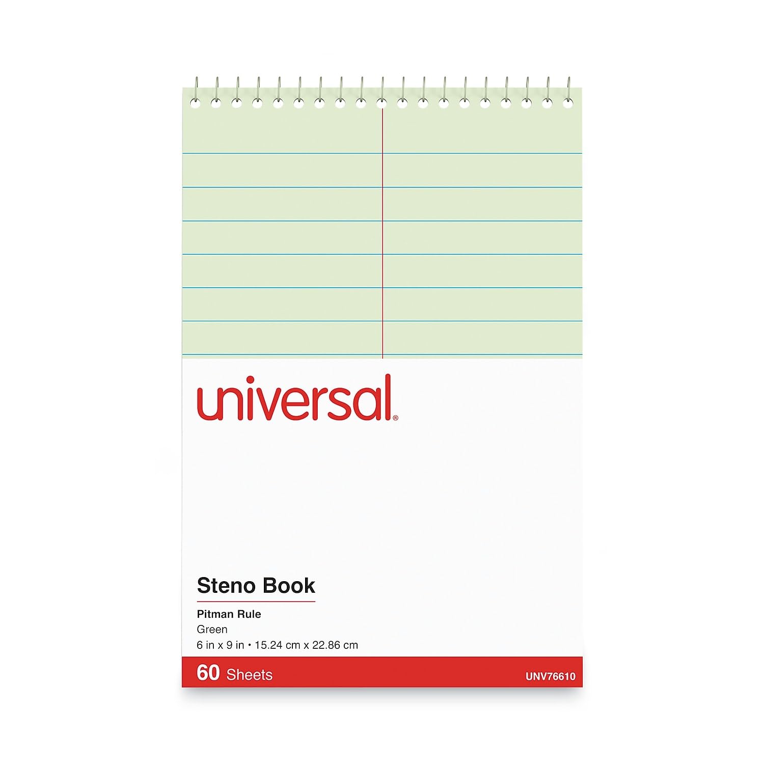 Steno Buch Pitman Lineal, 6 x 9, grün, 60 Blatt, 1 Stück