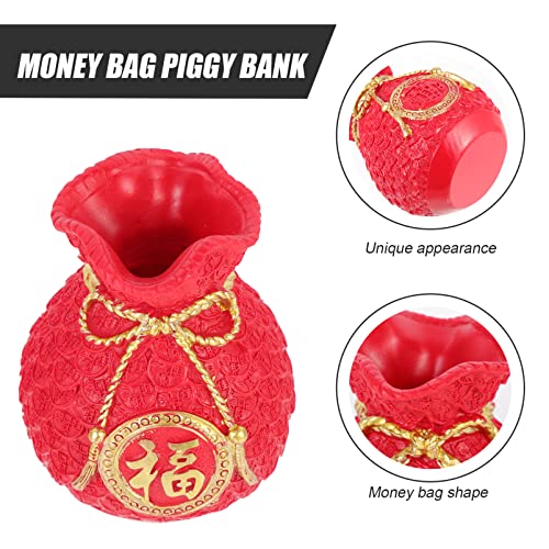 Year Decorative Money Bag Cash Bag Piggy Bank Resin Handmade Model College Apartment Decor Adornment2