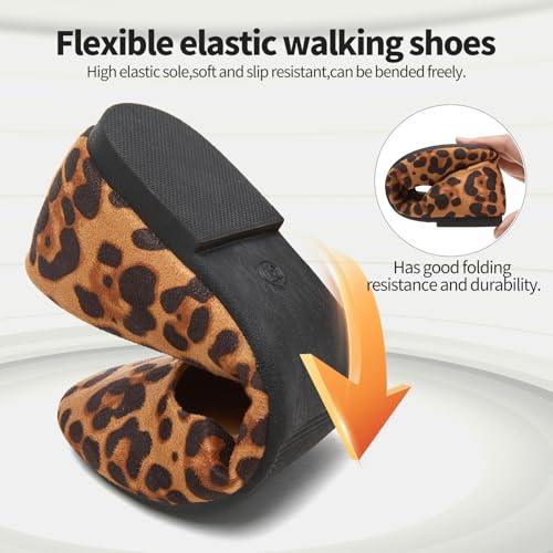 hash bubbie Women's Flats Shoes Ballet Flats Dress Shoes Comfortable Suede Slip on Shoes for Women（Leopard.US7）