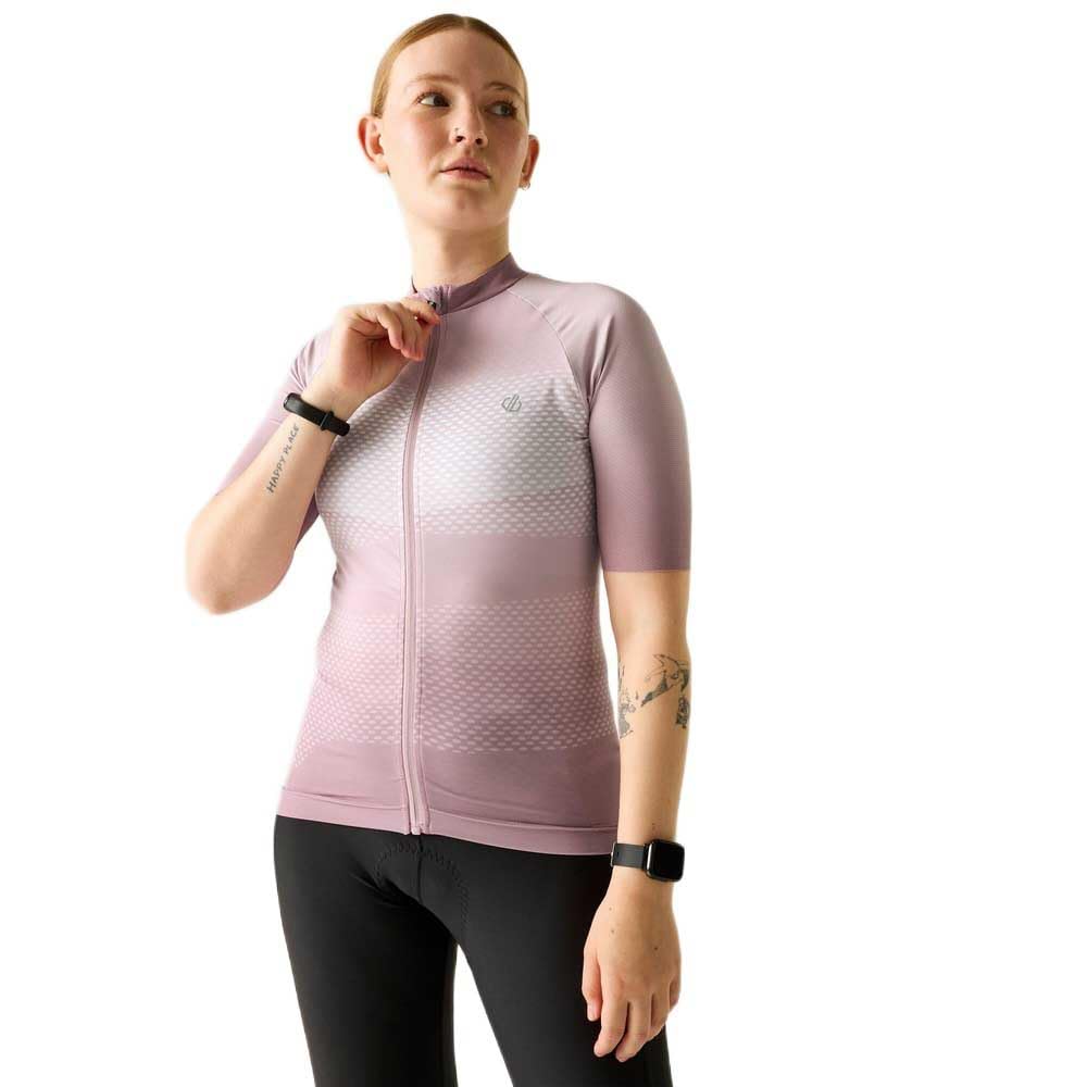 Dare 2B Women's Pink Lightning Short Sleeved Printed Cycling Jersey Size: 8