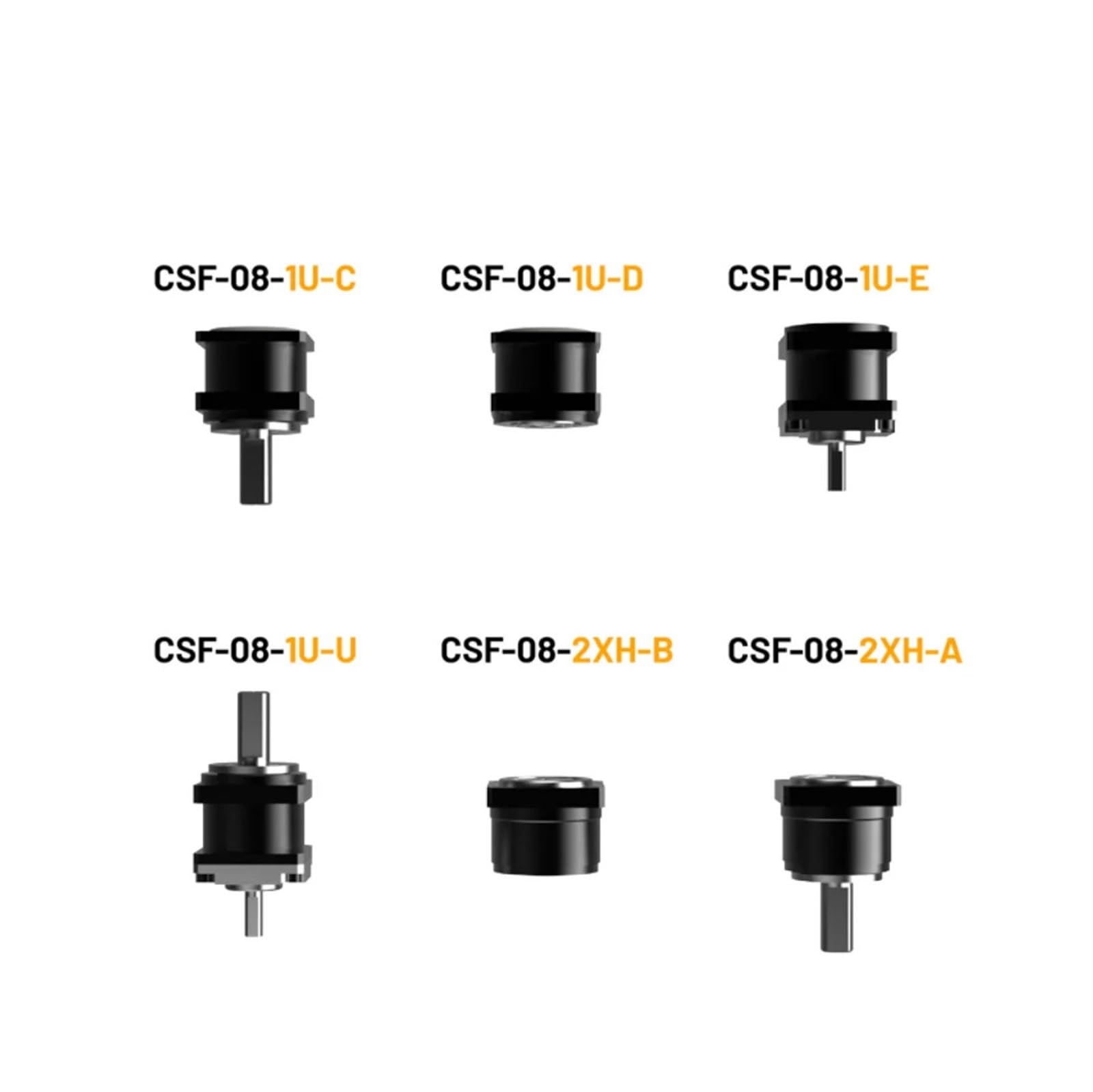 CSF08 Mini Step-Down Gearbox Compact Servo Motor Speed Reducer 28mm 50/100:1 Harmonic Drive for Robot Finger(CSF-08-XX-1U-D,100 to 1)