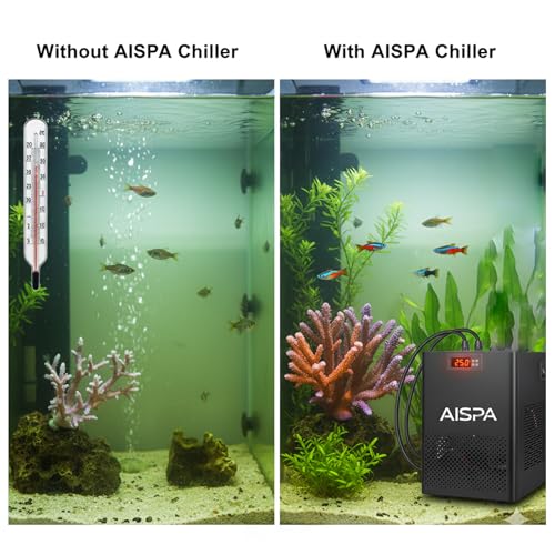 AISPA Aquarium Chiller for Reef & Axolotl Tanks, 1/10 HP, 42GAL Water Chiller with Compressor Refrigeration, Active Aqua Chiller for Hydroponics & Fish Tanks - Thumbnail 5