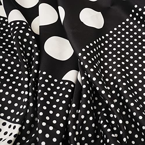 Your Smile Silk Like Scarf Women's Fashion Pattern Large Square Satin Headscarf Headdress (Polka Dot) #TOP3