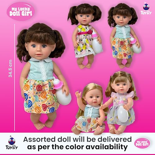 Image of Dolls for Girls with Cute Floral Dress and Movable Hand & Legs | Birthday Gift for Girls Pretend and Play Set (C15)| Doll with Accessories Toys for Kids 3+ Years