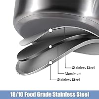 Vista 3 de Stainless Steel pots and pans set, 6 Piece Nonstick Kitchen Induction Cookware Set,Works with InductionElectric and Gas Cooktops, Nonstick