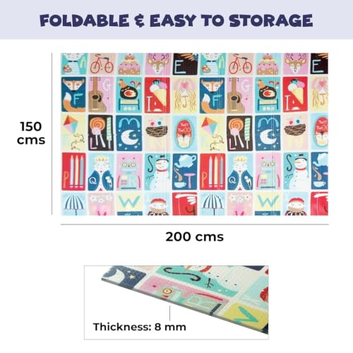 Image of Extra Large Reversible Baby Play Mat | 6.5x5 ft, 8mm Thickness | Baby Mats for Floor, Play Mat, Mat for Kids Playing, Baby Crawling Mat, BPA Free, Waterproof & Foldable - Alphabets