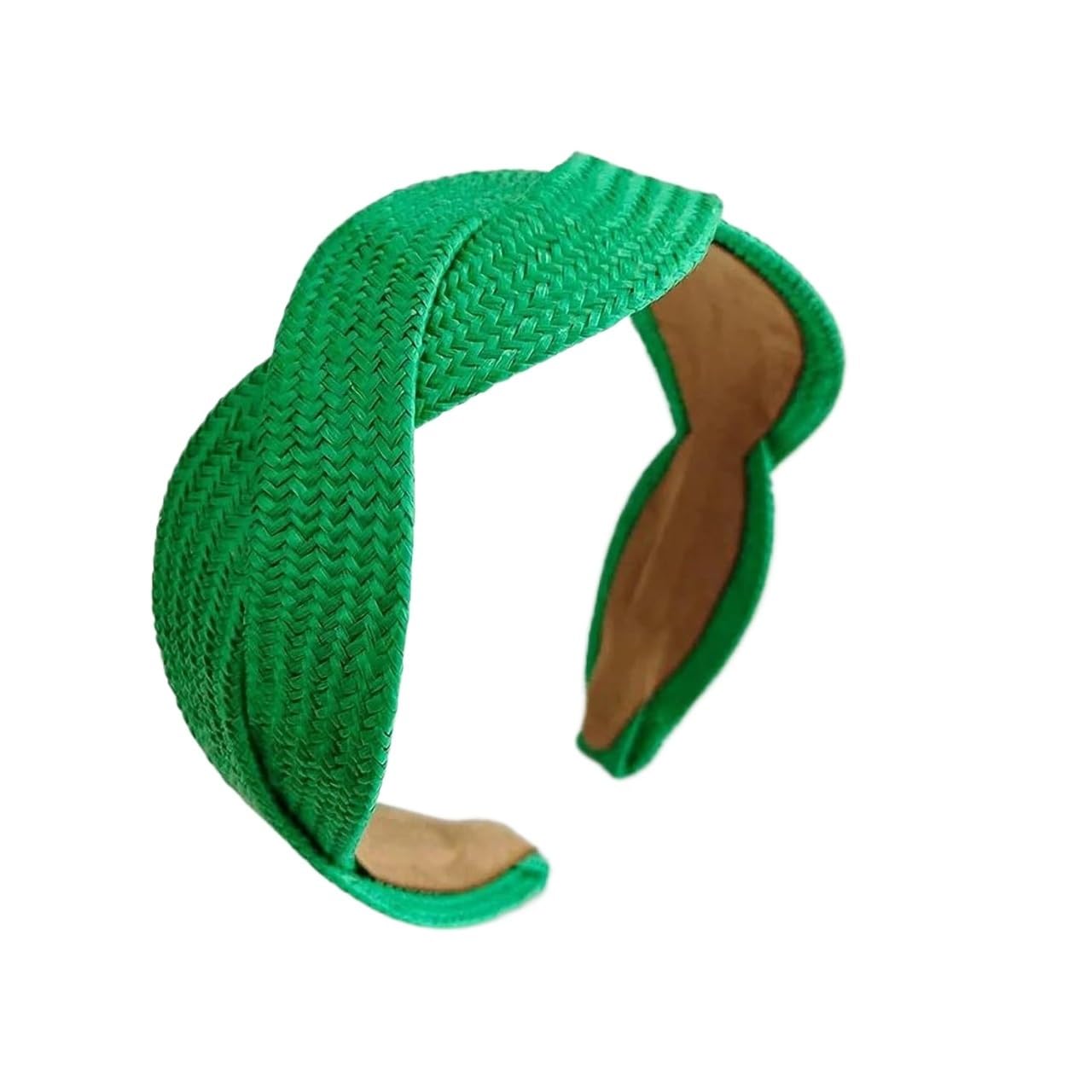Bandeau tressé anti maux de tête en raphia léger et stretch femme