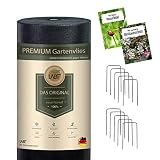 LABT Gartenvlies Unkrautvlies vom Profi in Einer reißfesten Qualität 150 g/m² 1m x 20m = 20m² Unkrautfolie Mulchfolie Mulchvlies Hochbeet + 10 Erdanker + 2X Gratis pdf
