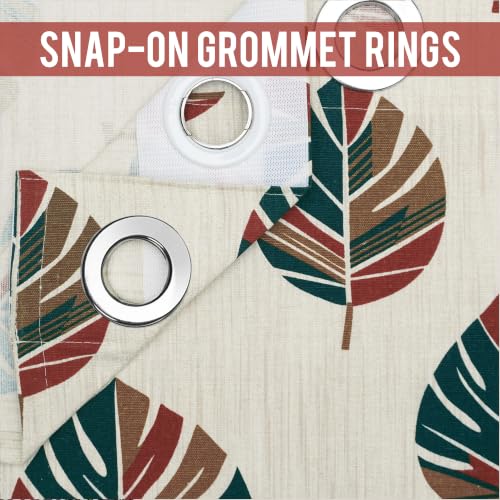 Image of Story@Home Window Curtains 5 Feet Long Set of 2 | Leaf Printed | Bohemian Cotton Curtain | Light Filtering Curtains for Living Room, Bedroom | (116 X 152 Cm, Multi-Color & Beige)