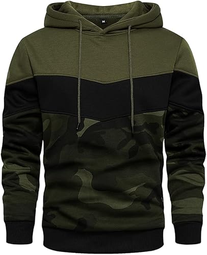 LBL - Sudaderas con capucha para hombre, de mezcla suave, con forro polar, con bolsillo tipo canguro
