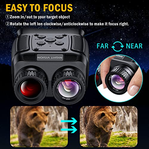 Wishbety Night Vision Goggles, 4K Infrared Digital Binoculars, Rechargeable Night-Vision Scope For Total Darkness, 32Gb Card For Photo And Video, 8X Zoom 984Ft For Hunting & Surveillance #TOP5