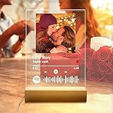 Placa Spotify Personalizado con Luz, Personalizada Fotos Marco Canción Álbumes Portada con LED Lampara, Código Spotify Escaneable Acrílico Música Placa, Personalizado Regalos para Novio Novia