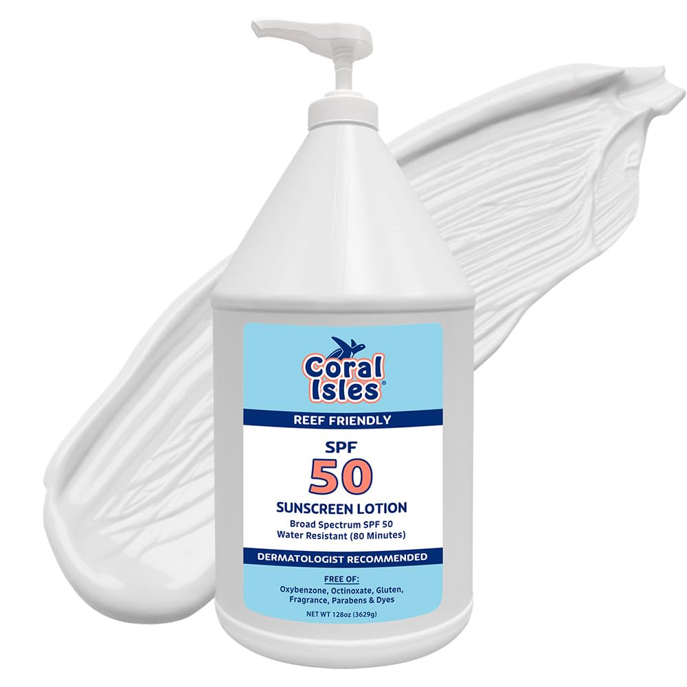 Coral Isles by Rocky Mountain Sunscreen SPF 50 Lotion Broad Spectrum UVA UVB Protection Hawaii Reef-Safe Act Compliant