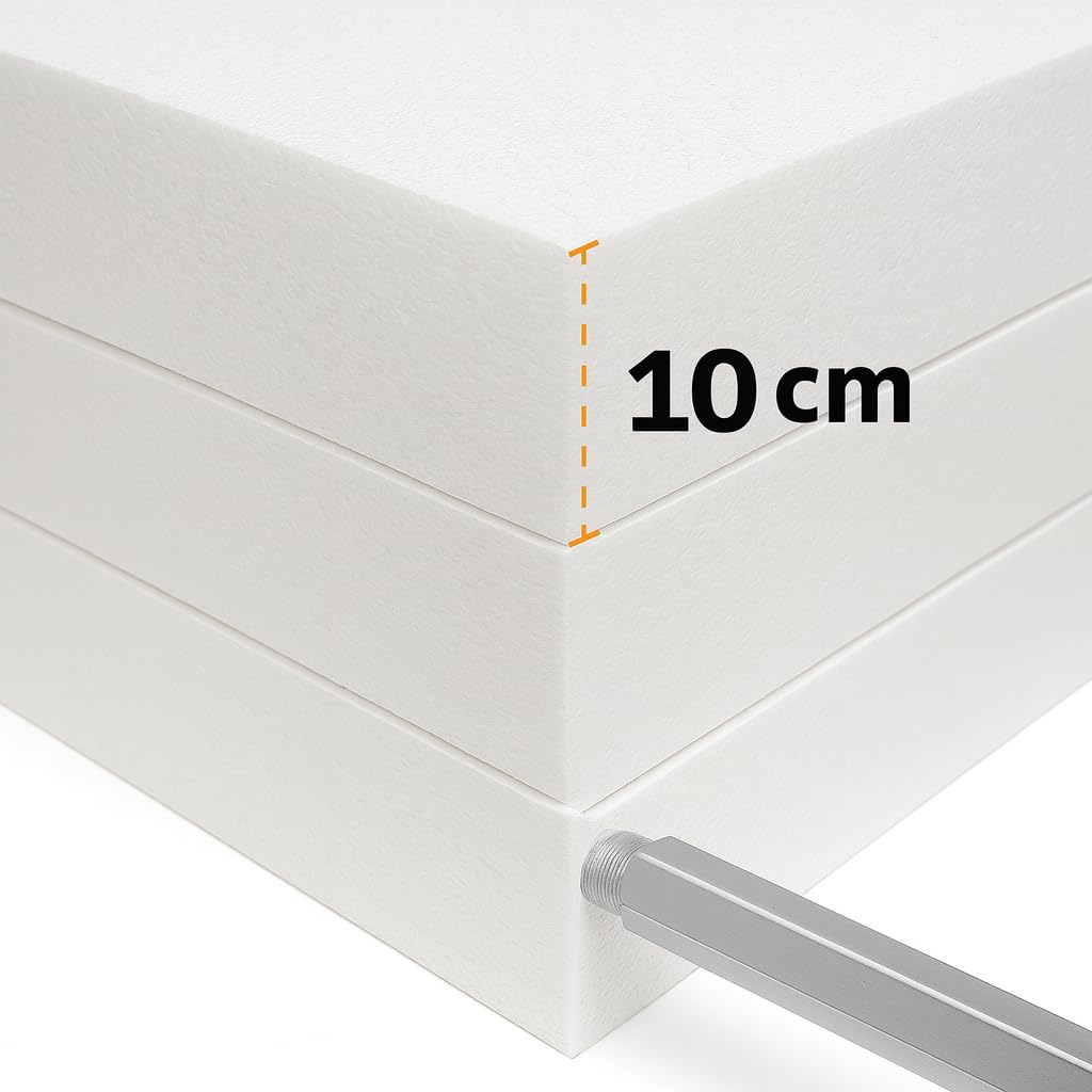 Polistirolo per Cappotto Termico FASSA – Offerta 4 Pannelli 0,50 x 1,00 m Spessore 10 cm – EPS Alta Densità per Isolamento Edilizio – LEMAG SRL