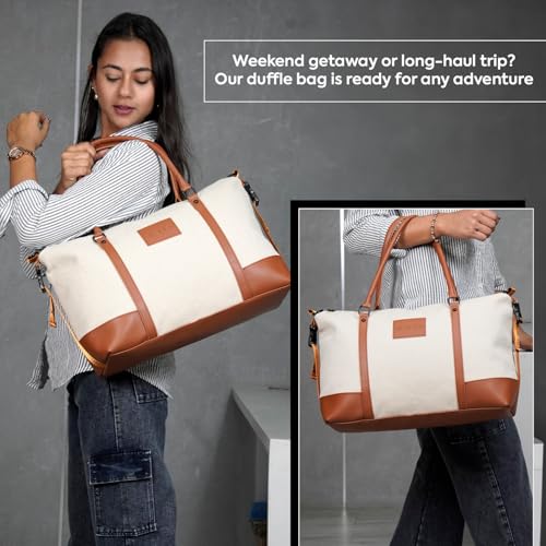 Image of Storite Travel Duffel Bag, Brown, 43x14x33 cm