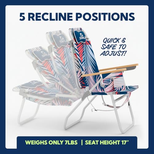 Image of SUN NINJA Folding Beach Chair for Adults with 17 inch seat Height - 1pc