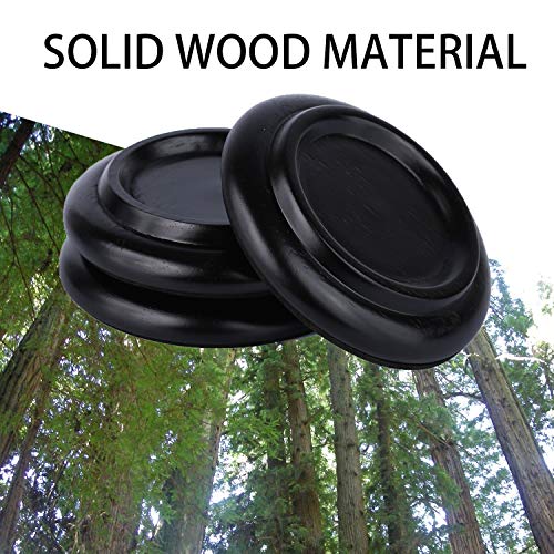 Solid Wood Piano Caster Piano Leg Floor Protectors 3-Pack Grand Piano Caster Cups With Non-Slip & Anti-Noise Foam (Black) #TOP4