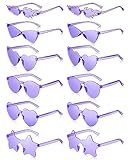 Kanayu 12 lentes de sol sin montura de estilo mixto, retro, para fiesta de soltero, sesión de fotos, accesorios de disfraz, Púrpura, Talla única