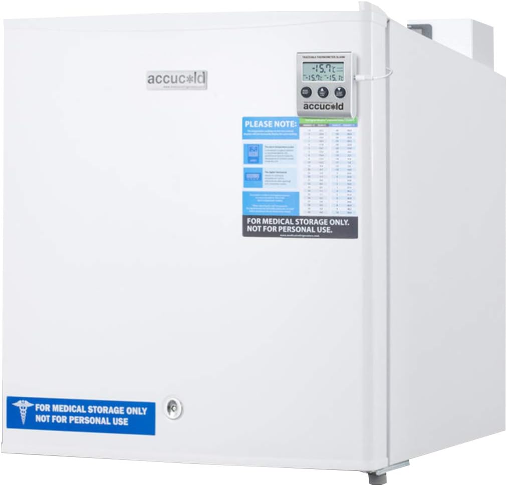Summit Appliance FS24LVAC Accucold Compact All-Freezer, Digital Thermostat, NIST Calibrated Temperature Display, High/Low Temperature Alarm, 1.4 cu.ft Capacity, Manual Defrost, Removable Shelf