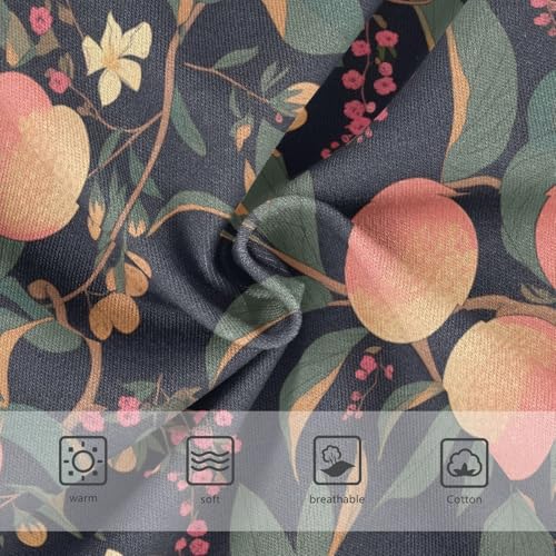 Wusikd Peaches Leaves Girls' Underwear Cotton Flower Girls Briefs Soft Toddler Underwear 2T3