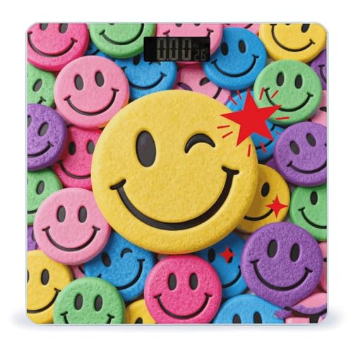 Balanza Digital Amarilla Star Happy Face para Baño miniatura 1