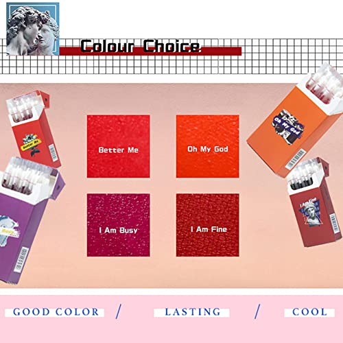Pasnowfu 20 Pcs/Set Of Tattoo Lipstick, Cotton Swab Lipstick, Tattoo Lip Stain Tattoo Lipstick Cotton Swab, Durable Waterproof Liquid Non-Stick Lipstick, Easy To Carry(Color : Cherry) #TOP6
