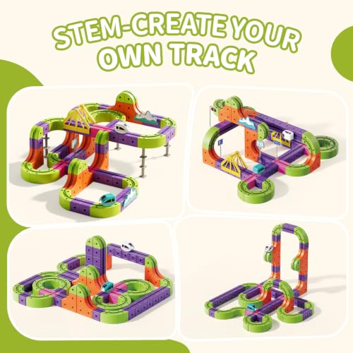 178Pcs Electric Train Set for Kids 3, Magic Rail Block Track, Storage Bag by NAUGHTY PANDA - Used condition - Image 5