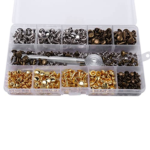Rivets en Cuir Double Cap : Fixez vos Tissus sans Couture grâce à la Pince - 6