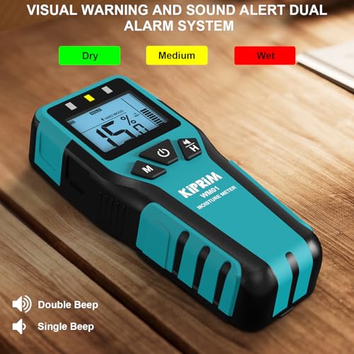 image for Kiprim Pinless Moisture Meter Home Moisture Level Tester Damp Meter fo