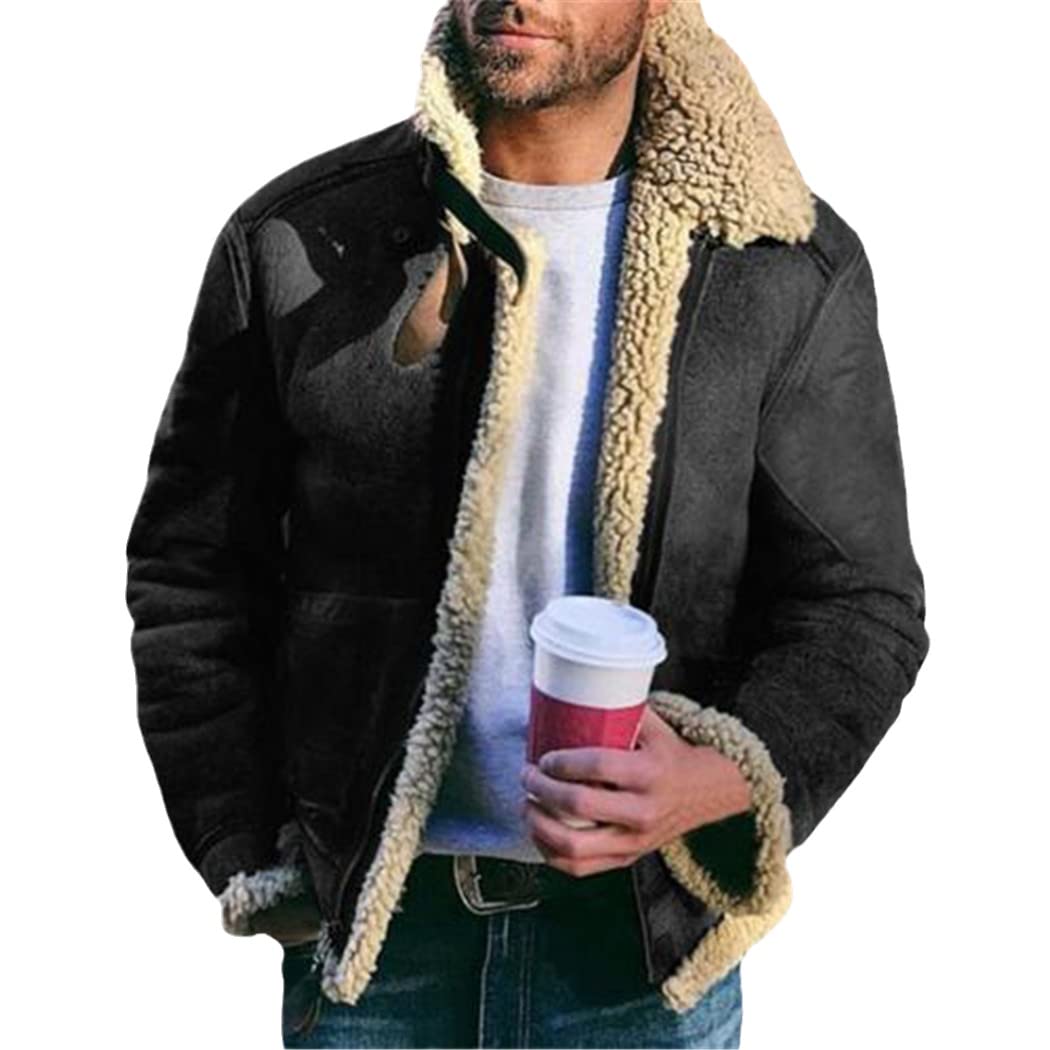 Automne hiver hommes casual vestes blouson noir chaud zippé taille XL