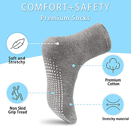 Grpskcos Toddler Boys Girls Non Slip Socks 12 Pairs Anti Skid Sticky Baby Socks Cotton Socks For 0-5 Years Little Kids Infants (#2 12 Pairs Black+Grey+White, 6-12 Months) #TOP5
