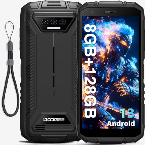 DOOGEE S41 Plus Rugged Smartphone 2024,6300mAh Battery,8GB+128GB/TF 1TB,Android 13 Smartphone,Octa Core,IP68 Waterproof Phone,13MP AI Main Camera Rugged Phone,5.5" IPS HD+ Display,Face Unlock,OTG/NFC