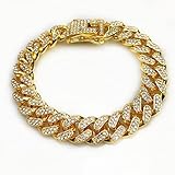 Gulunmun Collier De Chien De Luxe Collier De Chien Chien De Masse Rap Hip Hop Chaîne Cubaine Grande Chaîne en Or Pechera Para Perro Fournitures pour Chiens,Or,45cm