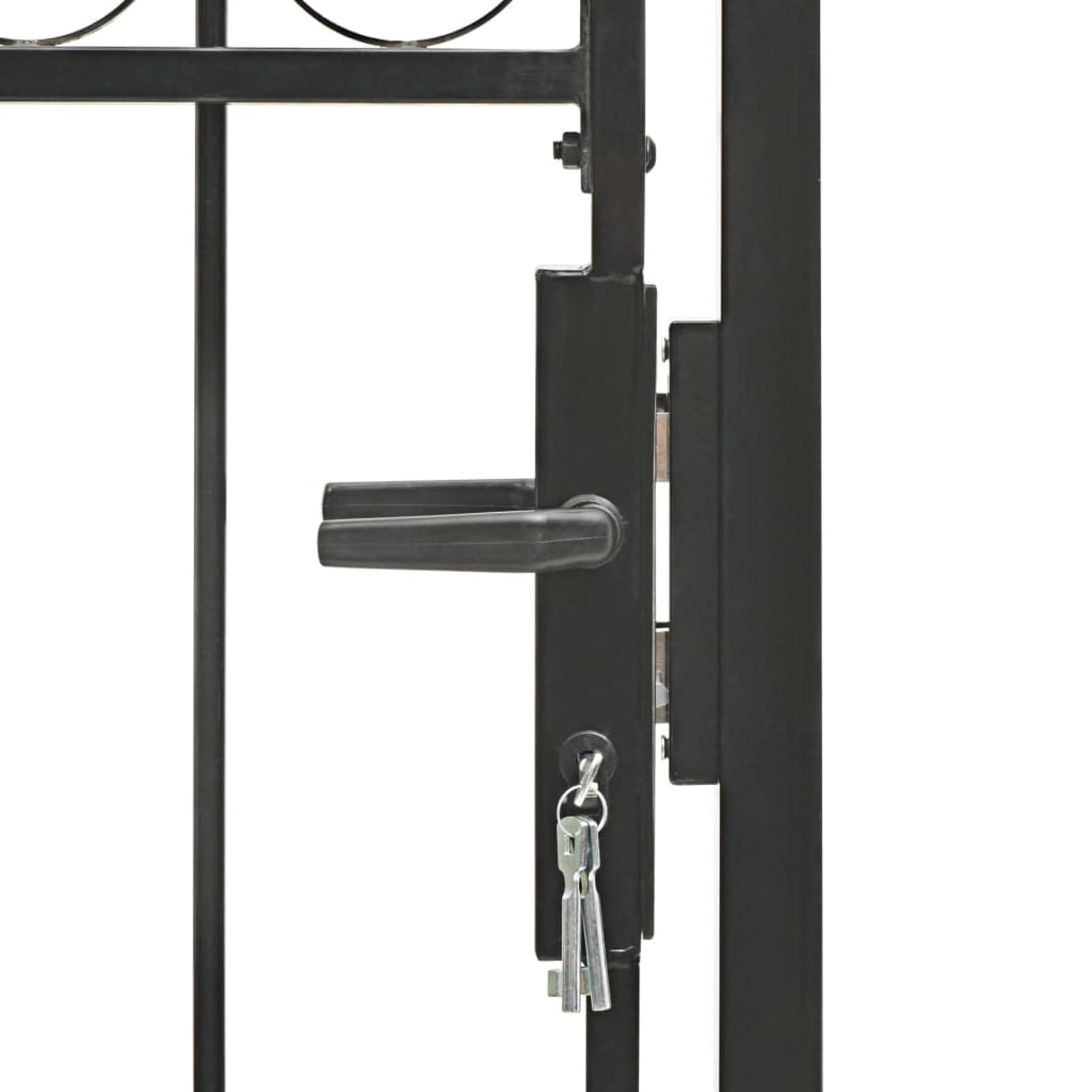 Puerta de jardín con Arco Superior 100x125 cm Acero Negro, Puertas para Jardin, Puertas De Exterior, Valla Jardín, Rejas para Puertas De Entrada