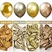 PartyWoo Gold Balloons 140pcs Different Sizes of 18 12 10 5 Inch Gold Balloon Arch Kit Garland for Birthday Wedding Anniversary Baby Shower Graduation Retirement Casino Party Decorations Gold-G101
