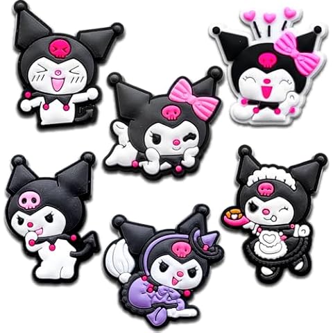 pocpockets Cartoon Shoe Charms for Clog, Cute Animal Charms Decoration for Women Adults (Black) Cover