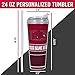 Rico Industries NCAA Arkansas Razorbacks Primary 24oz Personalized Tumbler W/Hinged Lid - Team Colored Travel Tumbler - Keeps Drinks Cold or Hot